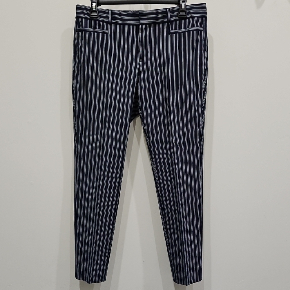Banana Republic Navy and White Pinstripe Dress  Pants